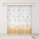 Baskılı Gold Palmiye Desen Tül Perde