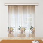 Baskılı Minimalist Desen tül Perde