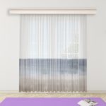 Baskılı Gri Mavi Geçiş Desen Tül Perde